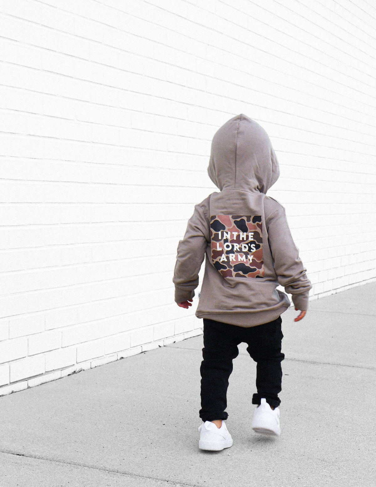 In the Lord's Army Tan Kids Hoodie
