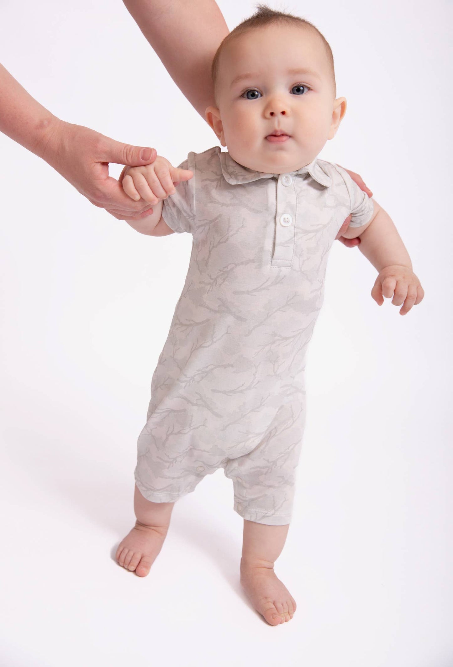 Driftwood Camo - SS Polo Romper