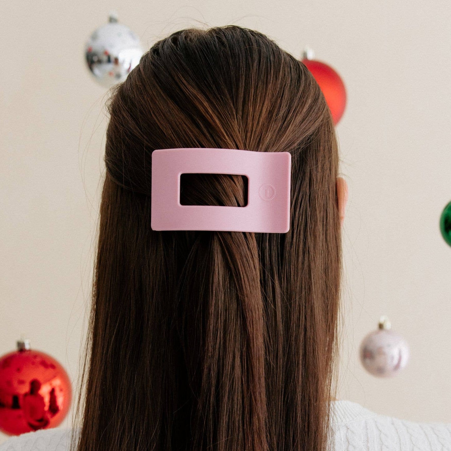 Flat Rectangle Hair Clip | Medium | Merry Pinkmas
