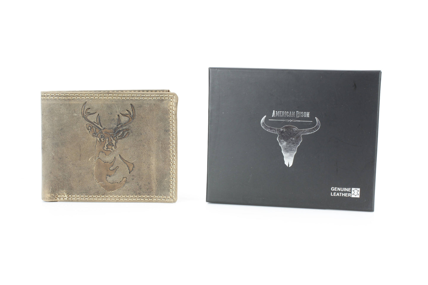 Bi-Fold Wallet with Deer Antler Emboss