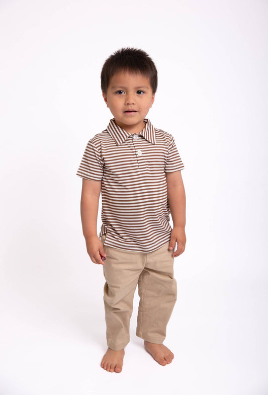 SS Polo Shirt-Chocolate Stripes