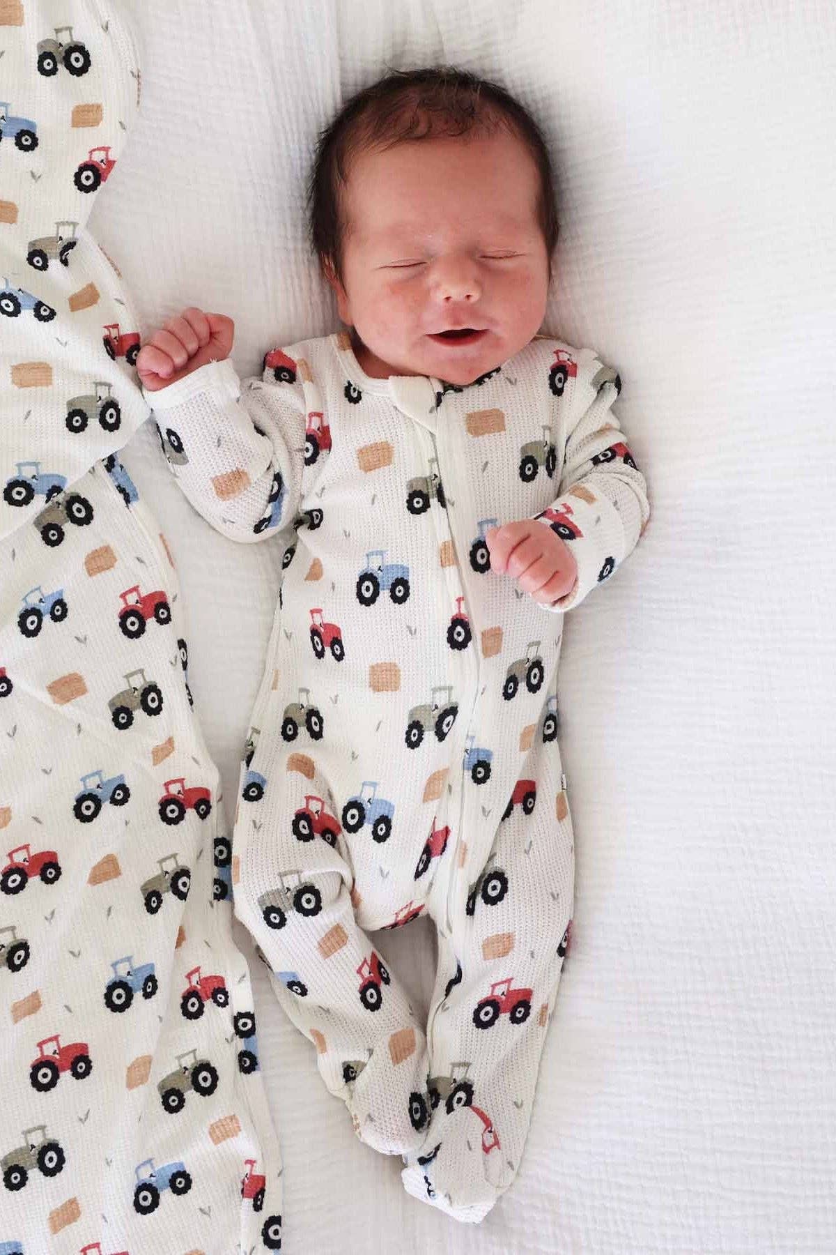 Little Farmer Bamboo Waffle Zipper Footie