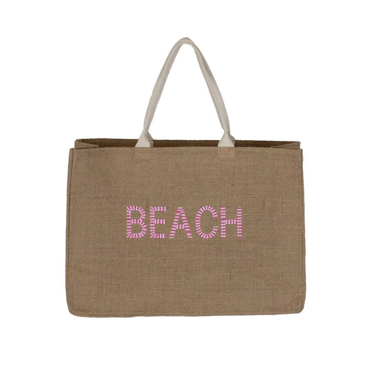 Beach Tote   Natural/Pink