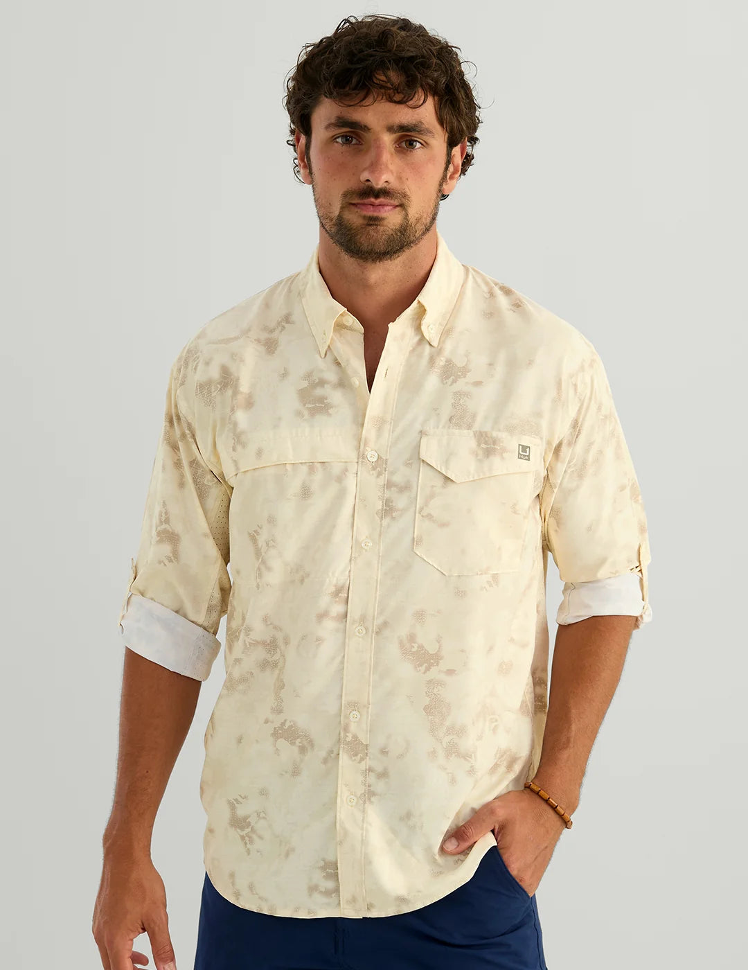 Tidepoint KC Button Down - Egret Tideloom Camo
