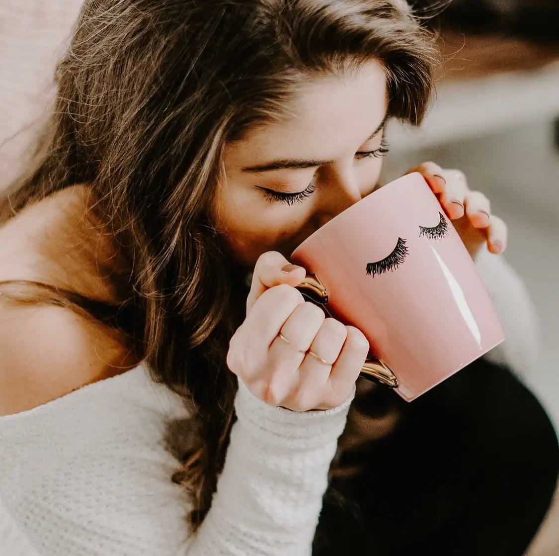 Pink Eyelashes Coffee Mug