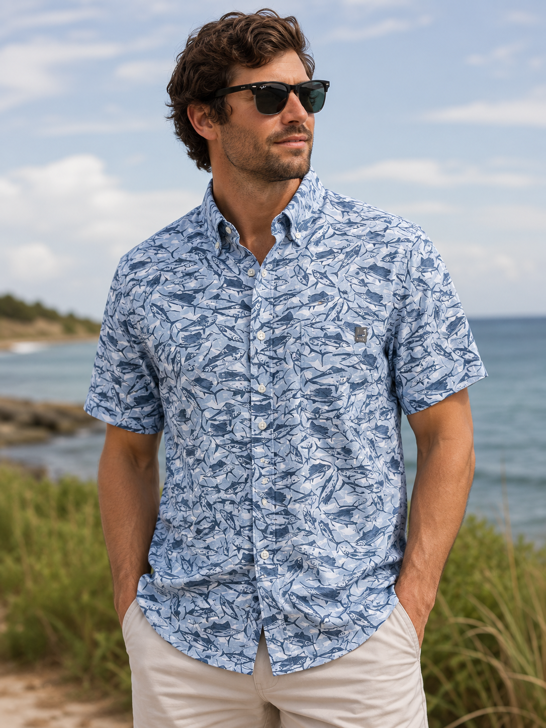 Kona KC Printed Shirt - Curulean