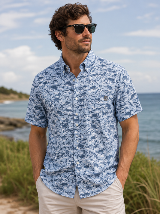 Kona KC Printed Shirt - Curulean