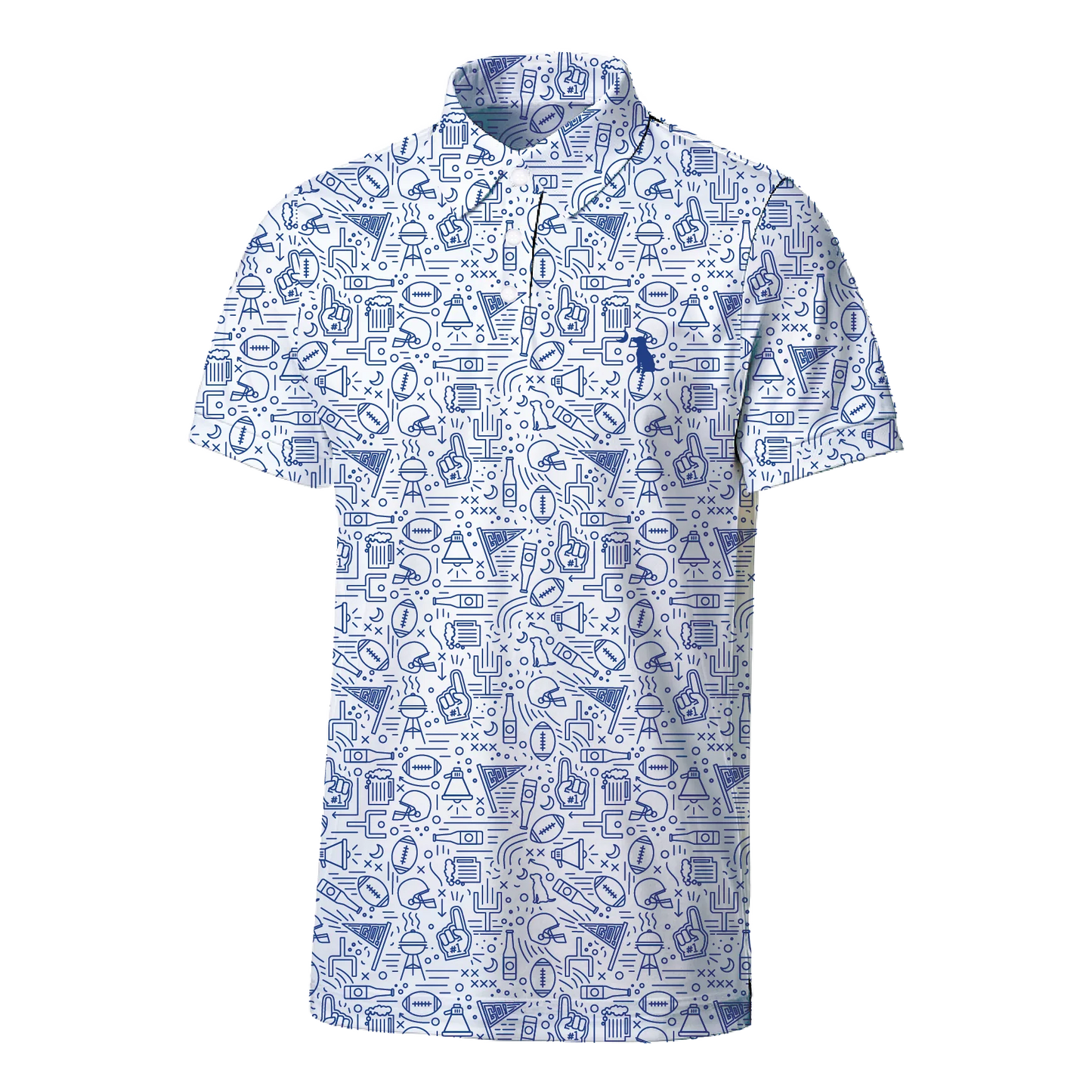 Collegiate Dirty Myrtle Polo - Blue/White