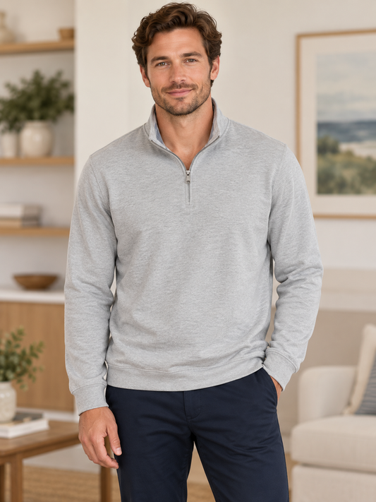 Edisto Terry Quarter Zip - Gray