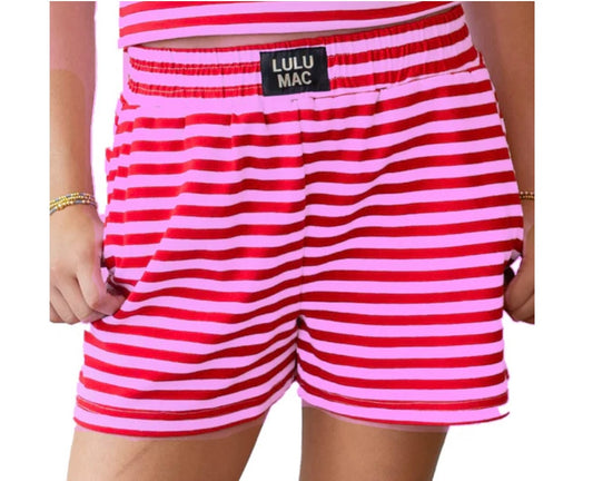 Red/Pink Stripe Shorts