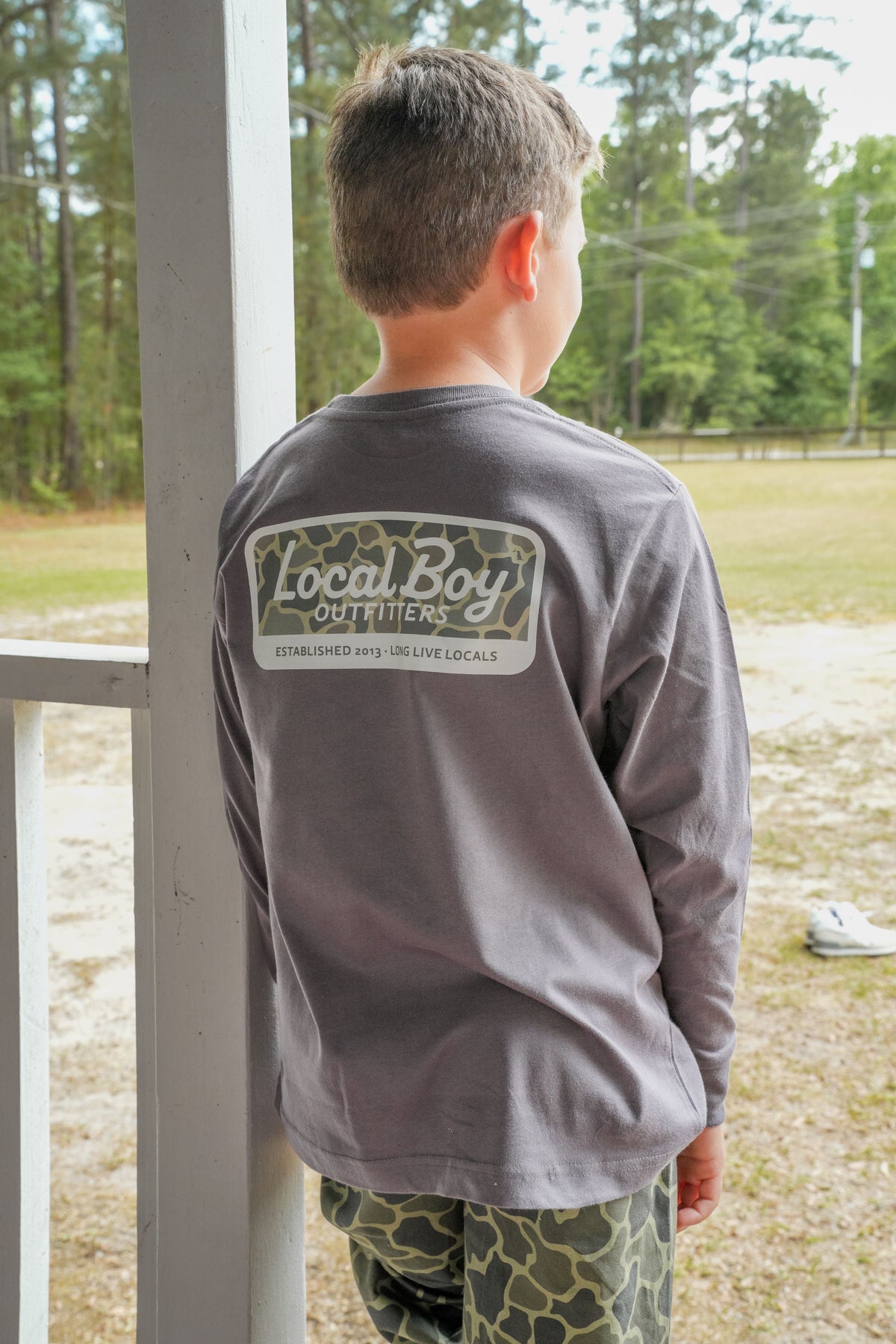 Brush Camo Mark LS Heather Crew - YOUTH