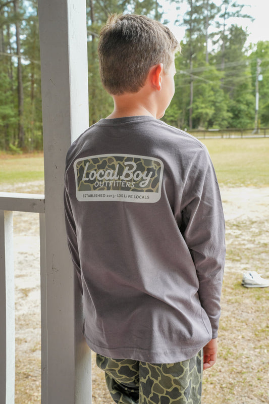 Brush Camo Mark LS Heather Crew - YOUTH