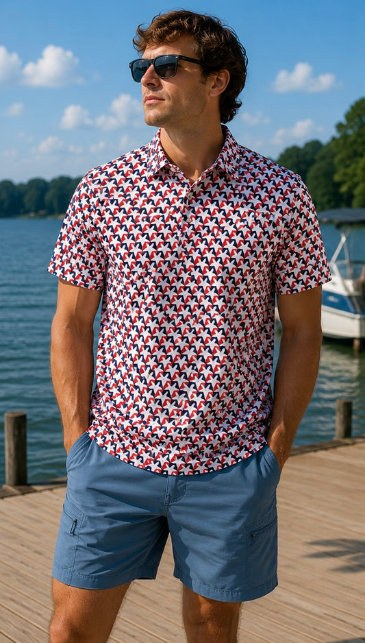 Pursuit Printed Polo - Stars
