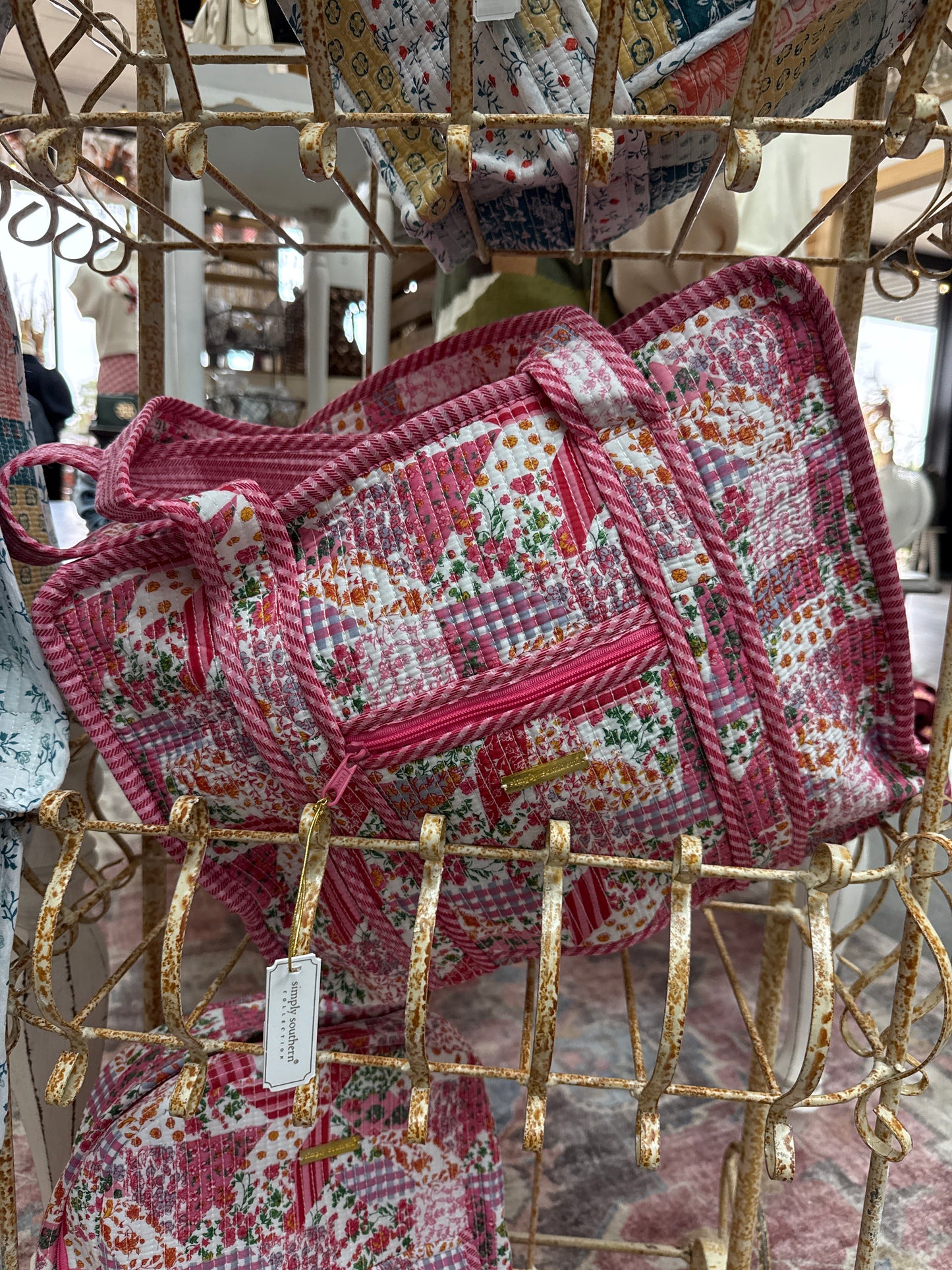 Quilted Tote-Pink