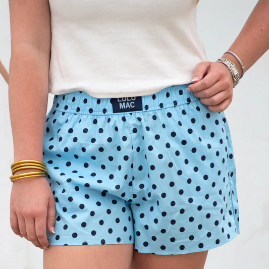 Polka Dot Shorts - Light Blue/Navy