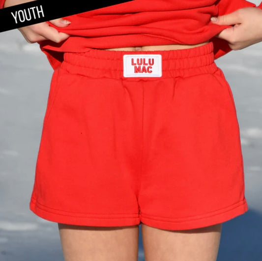 Youth Terry Shorts - Red