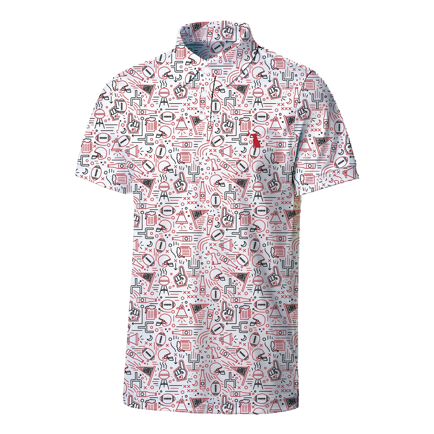 Collegiate Dirty Myrtle Polo - Red/Black