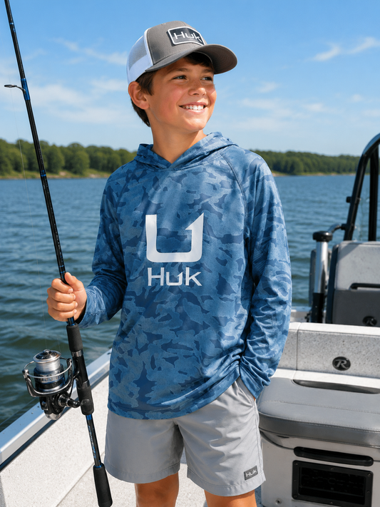 Stormy Blue Icon Printed Hoodie - YOUTH