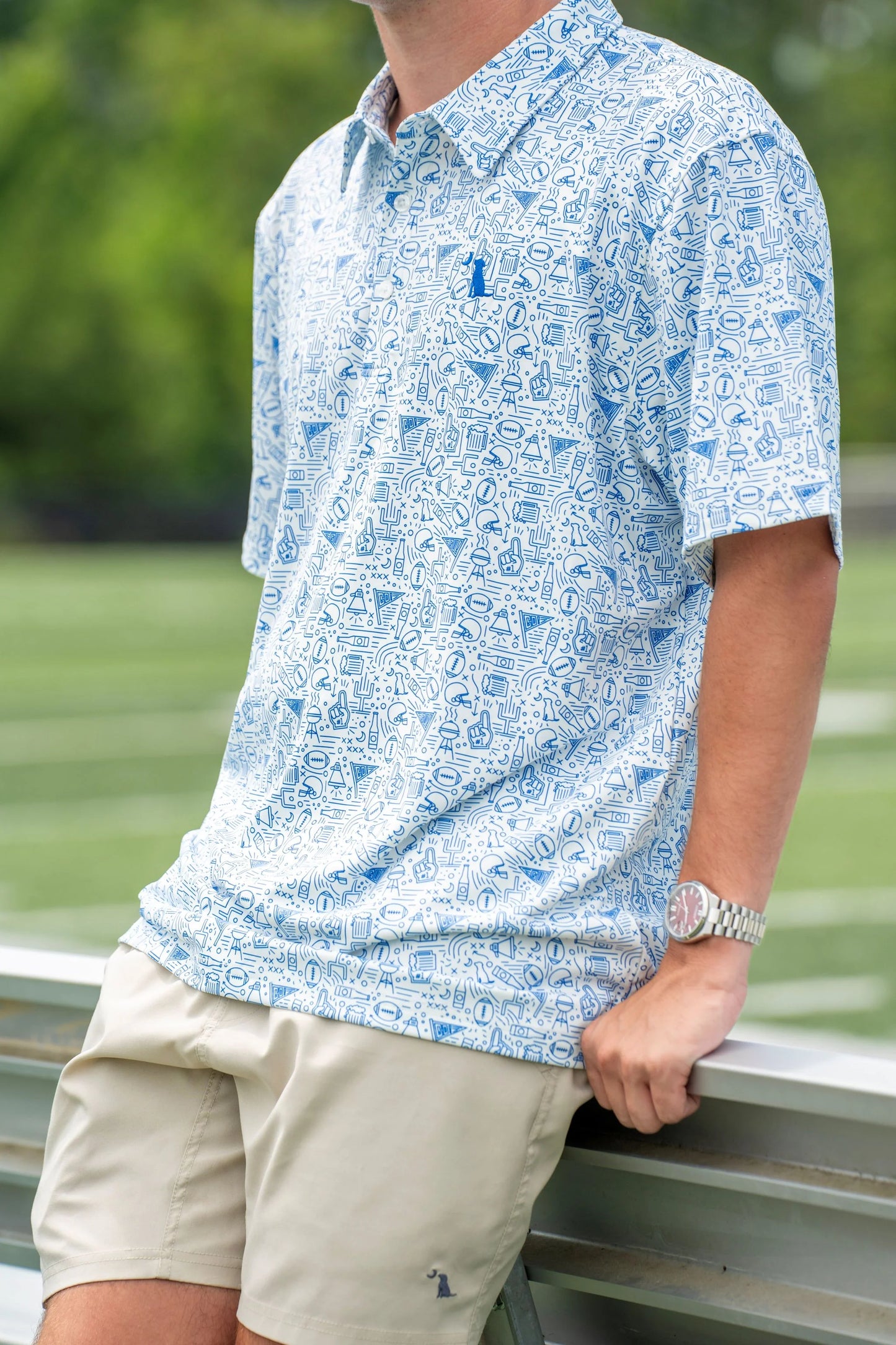 Collegiate Dirty Myrtle Polo - Blue/White