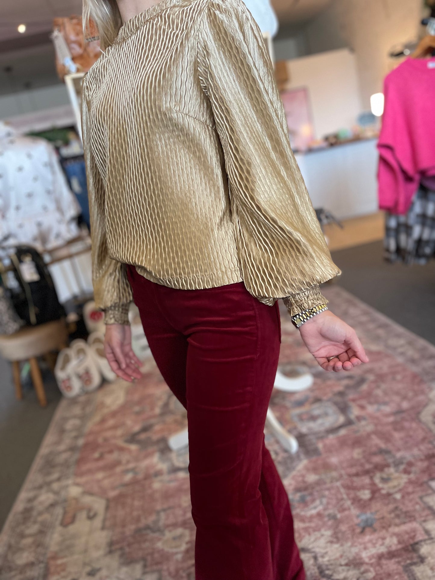 Rosa Flare Pants - Burgundy