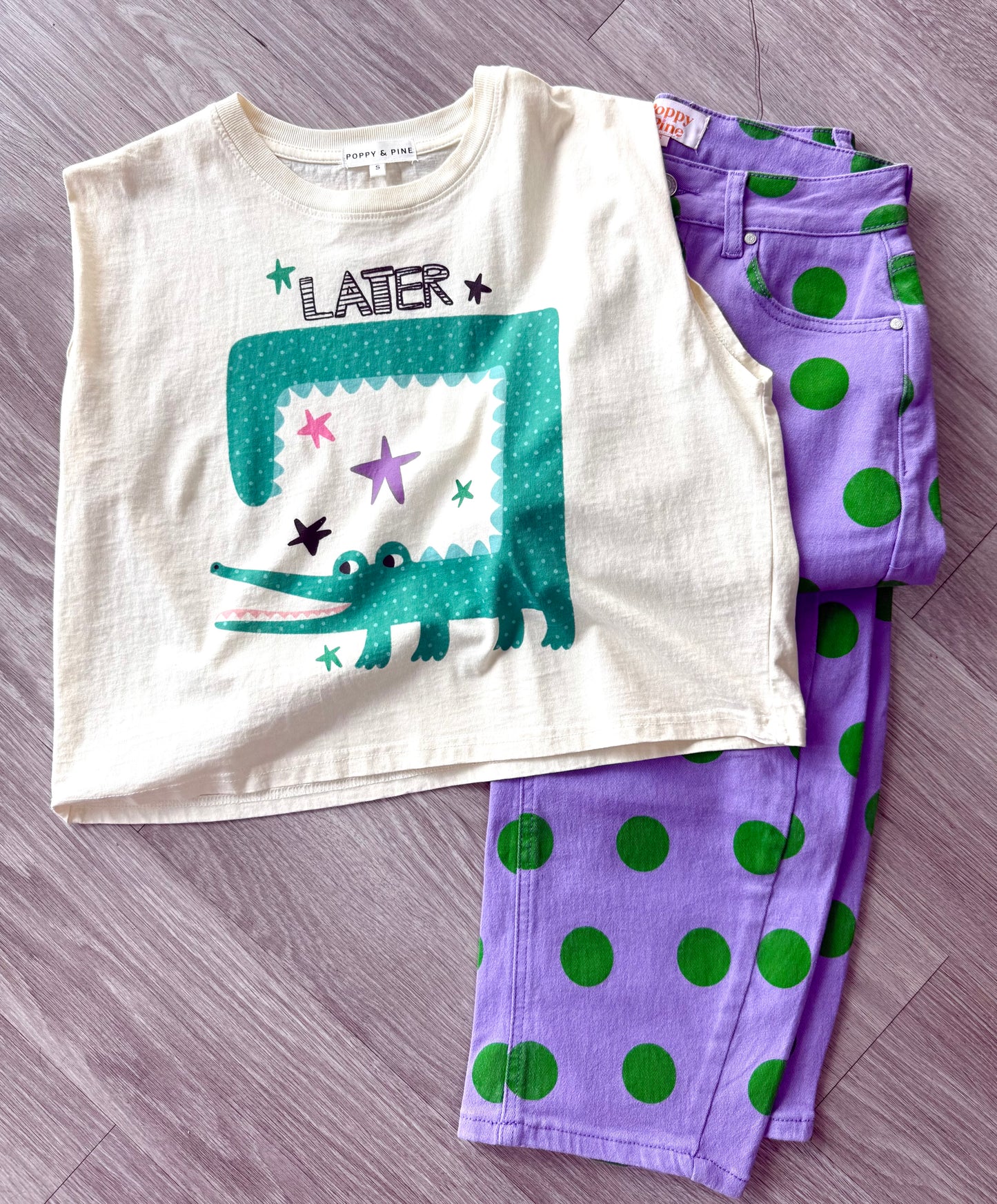 Polka Dot Barrel Jeans