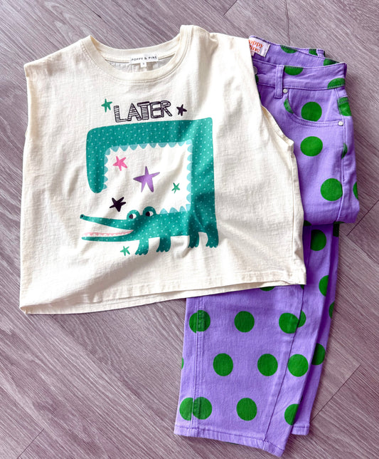 Polka Dot Barrel Jeans