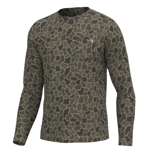 Heather Blend LS Crew - Brush Camo