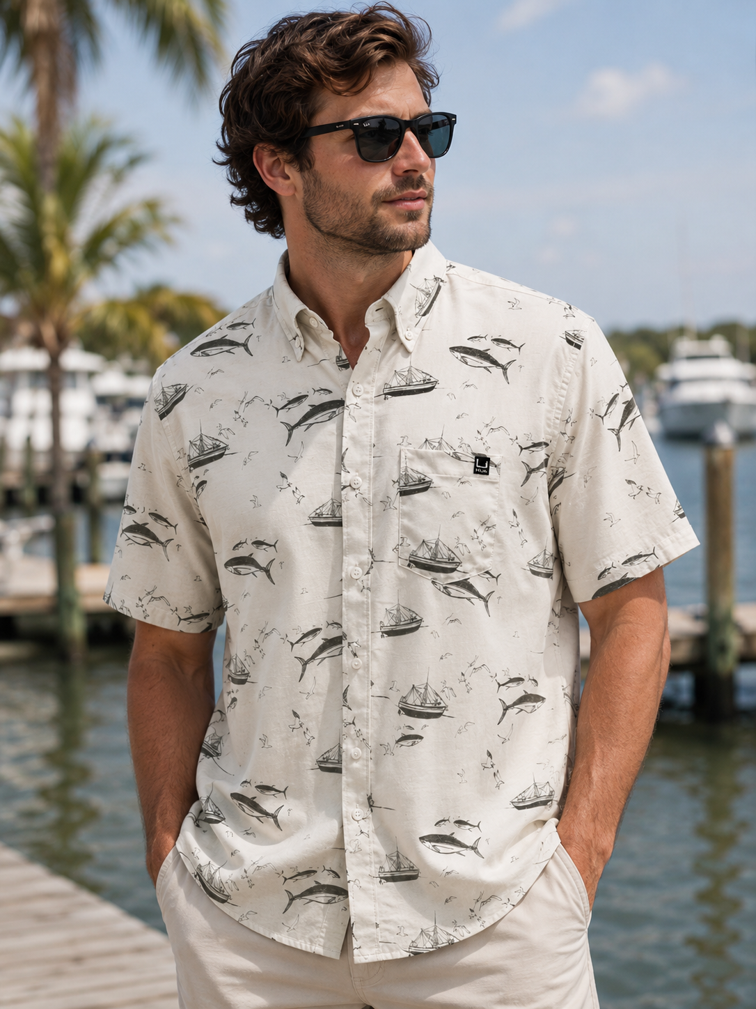 Kona KC Printed Shirt - Egret