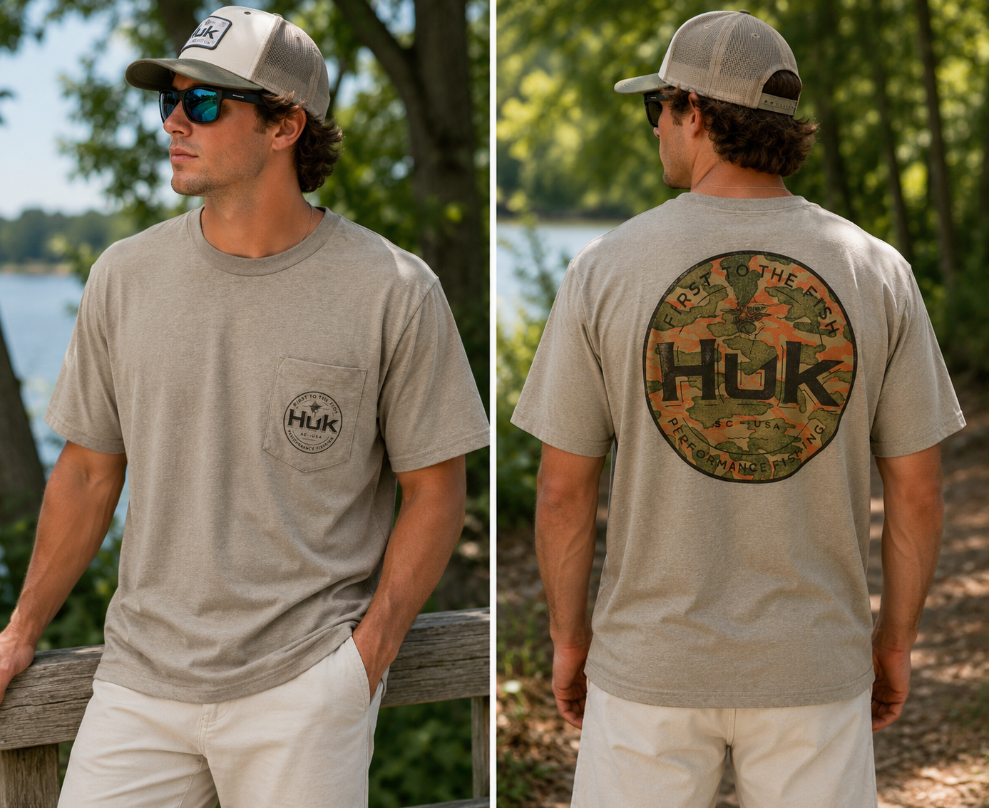 Huk Circle Pocket Tee - River Rock