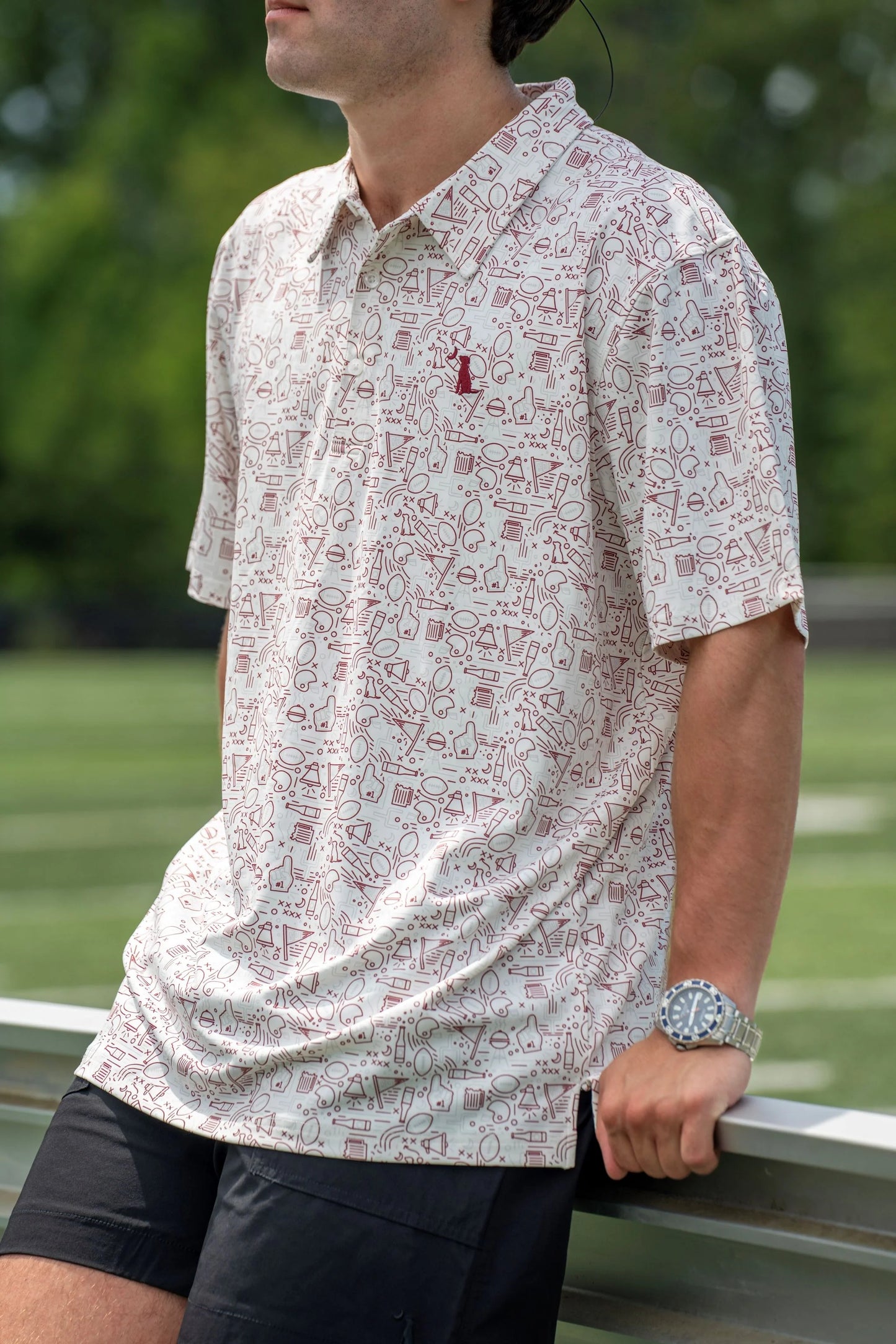 Collegiate Dirty Myrtle Polo - Maroon/Gray