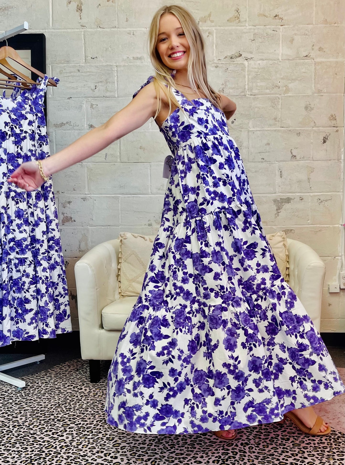 Arlene Purple Floral Maxi Dress