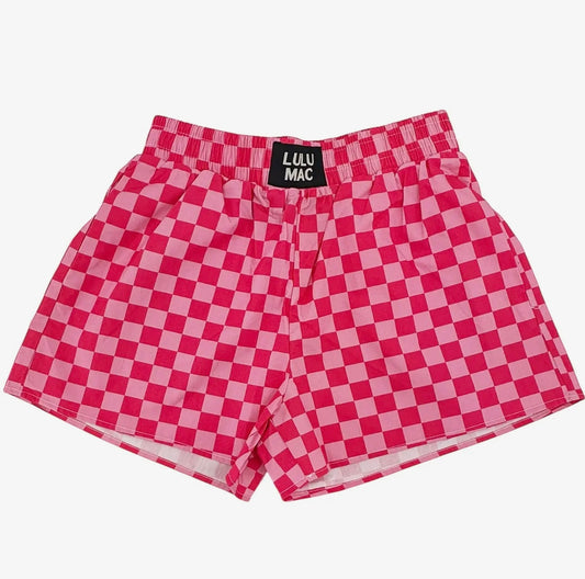 LULU MAC CHECKERED SHORTS - Pink