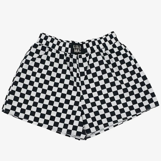 LULU MAC CHECKERED SHORTS - Black