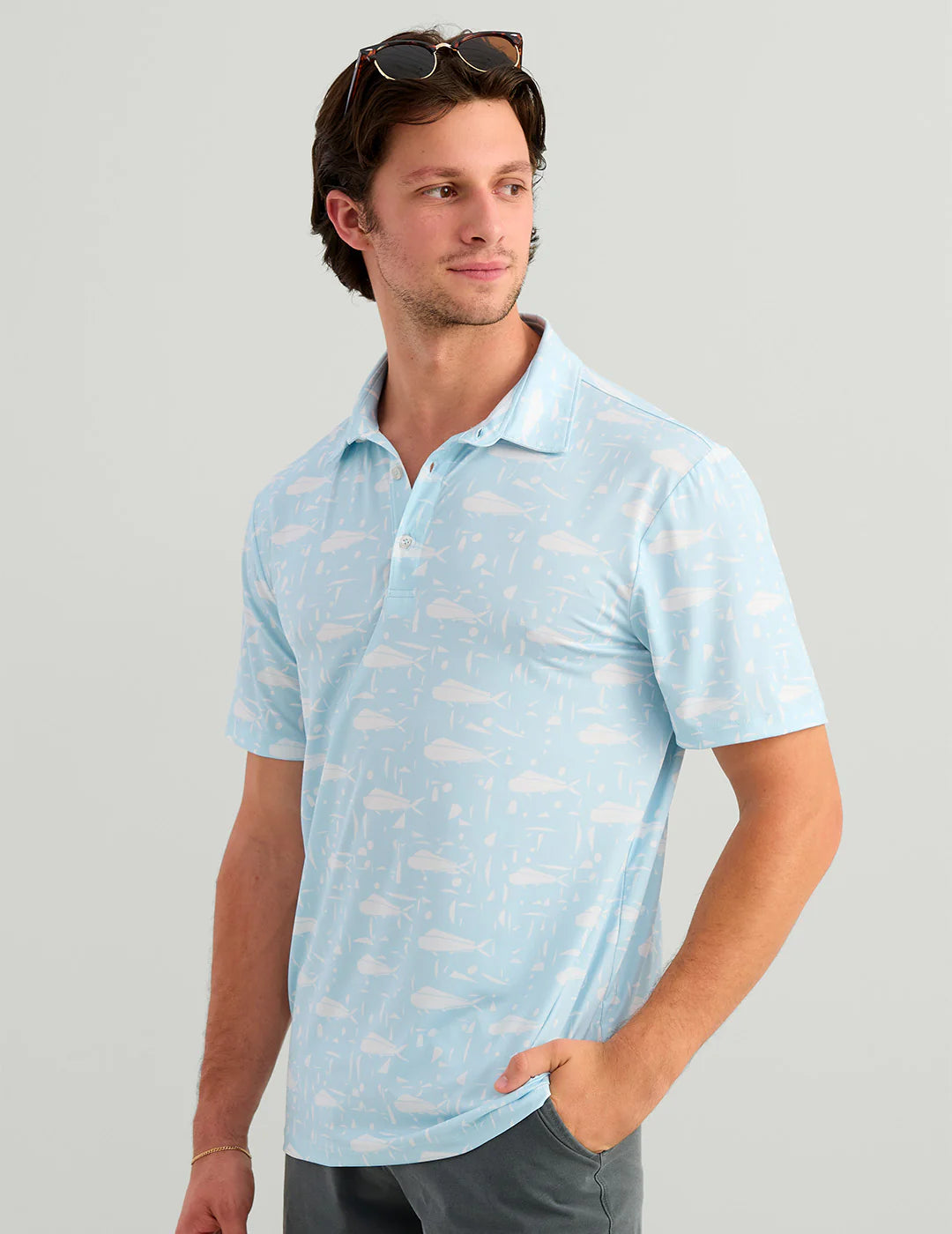 Pursuit Performance Polo - Coastal Drift Dolphin