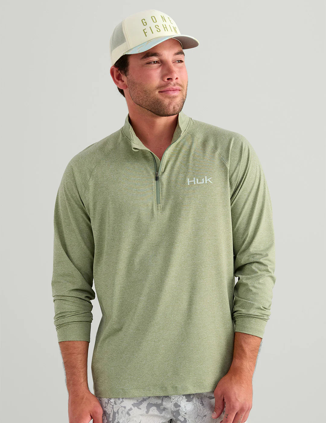 Airweight Heather 1/4 Zip - Seagrass