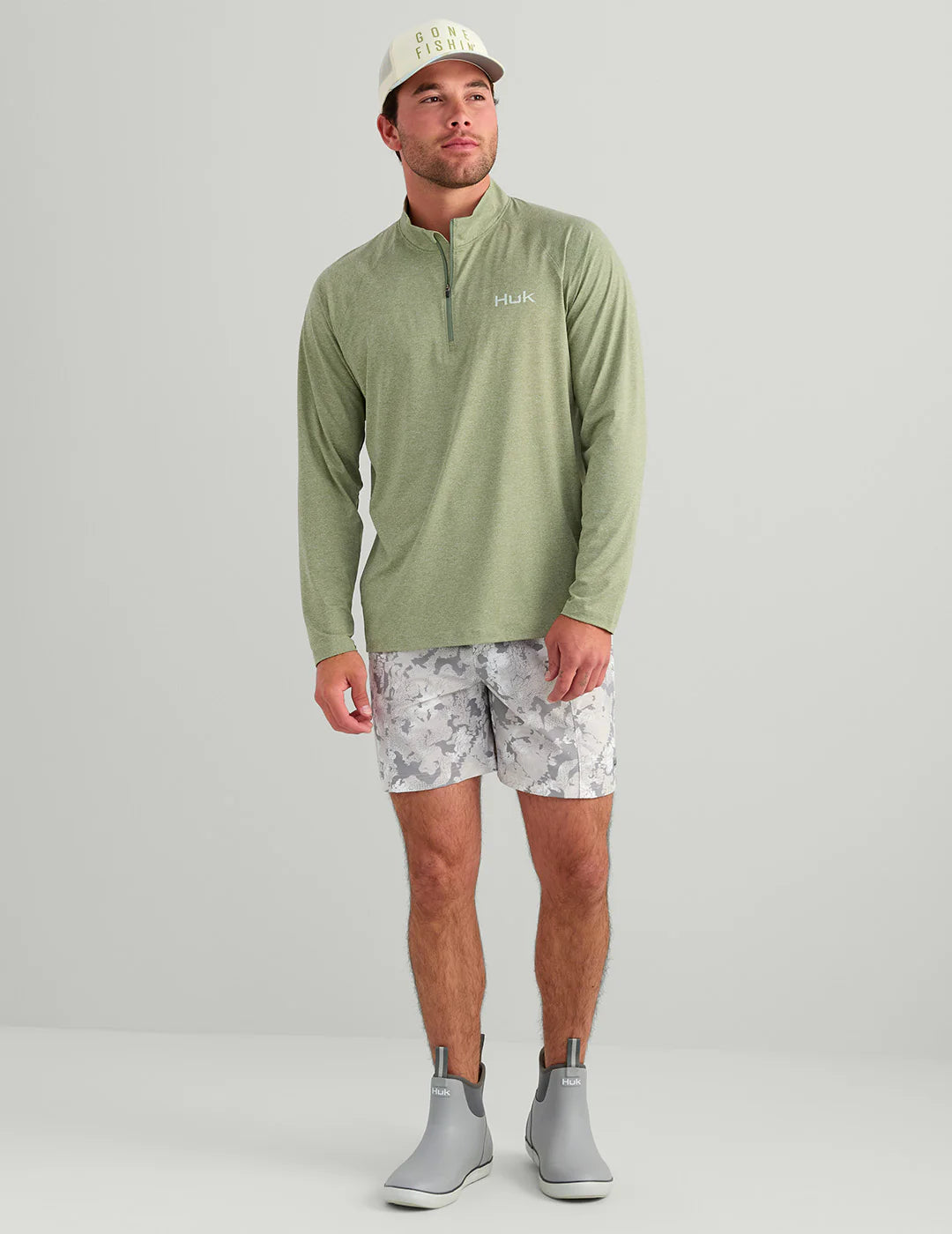 Airweight Heather 1/4 Zip - Seagrass