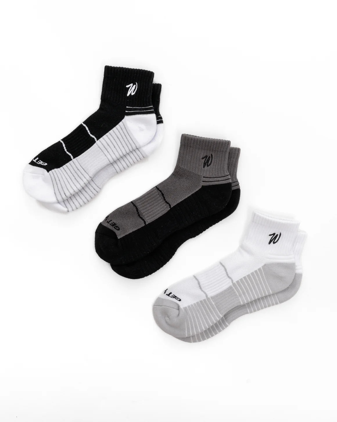 Wavelength Quarter Socks: 3-Pack