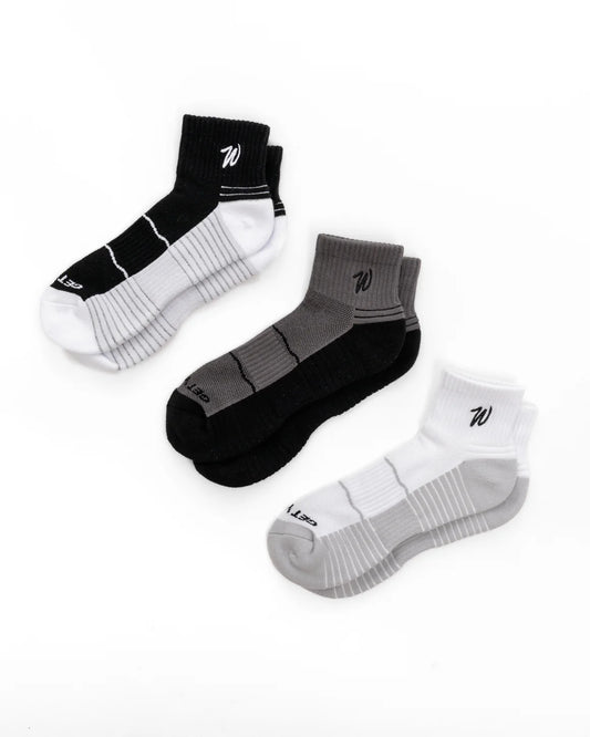 Wavelength Quarter Socks: 3-Pack