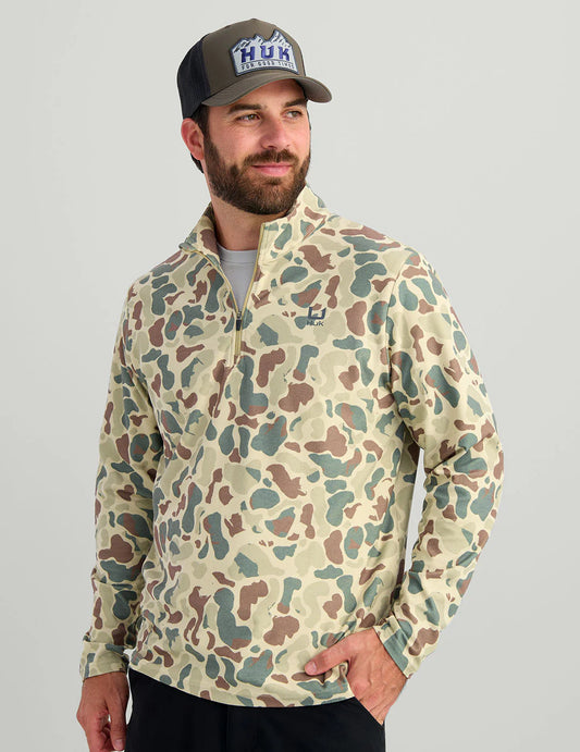 Leeward Printed Fleece Quarter Zip