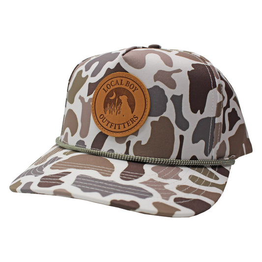 Leather Patch High Crown Rope Hat - YOUTH