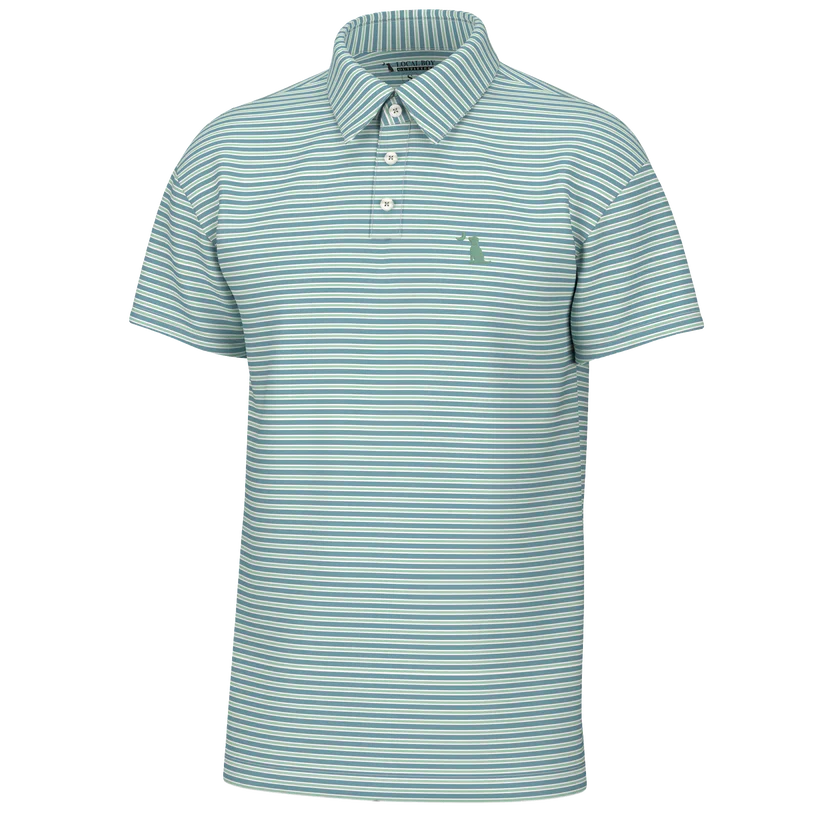 Surfside Polo - Plum/Ice Blue/White
