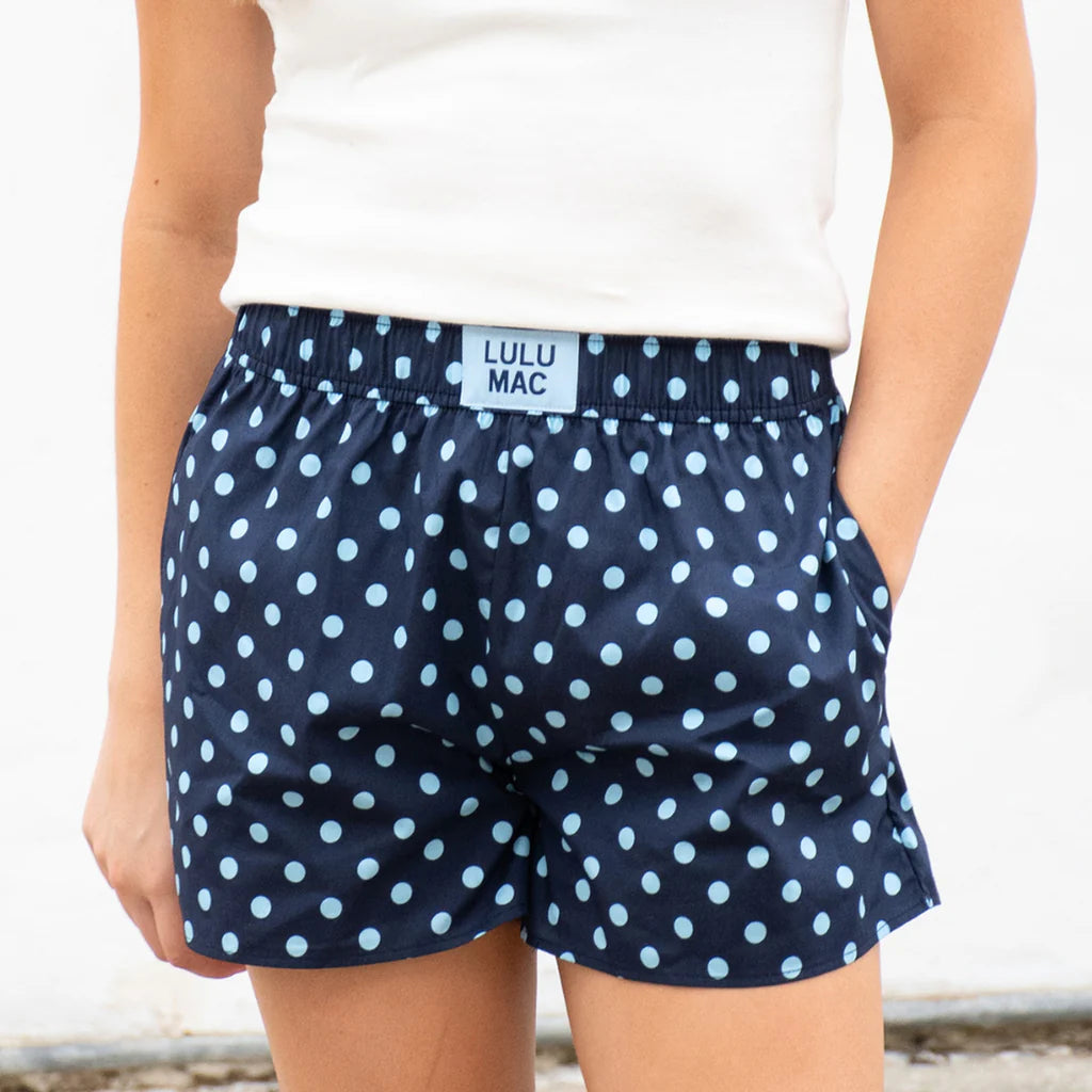Polka Dot Shorts - Navy/Light Blue