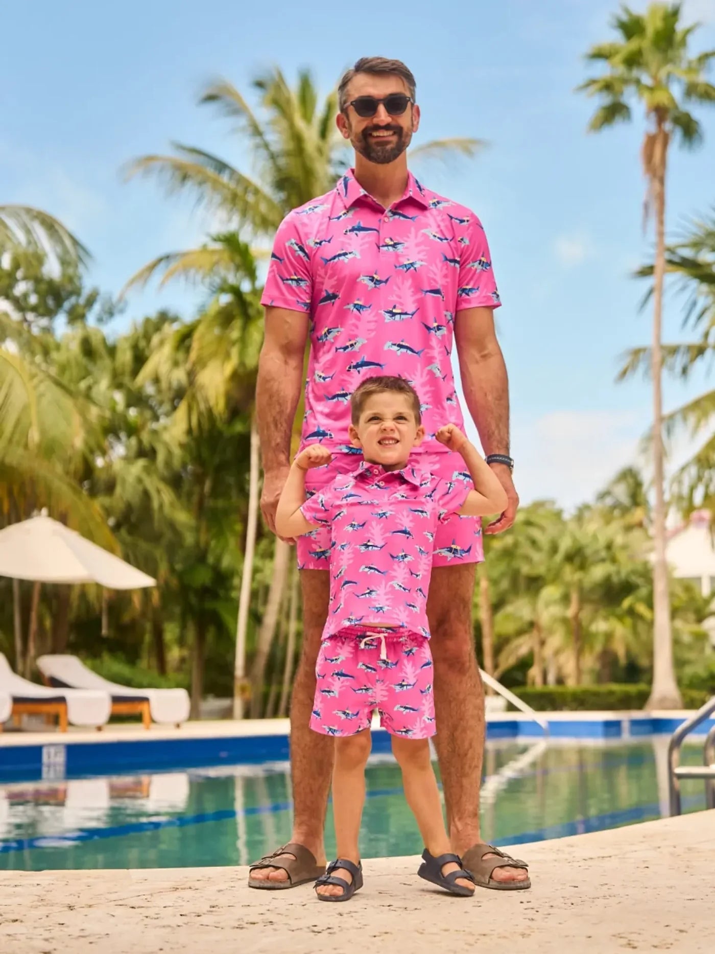 The Great Pink Shark Swim Trunks - Youth