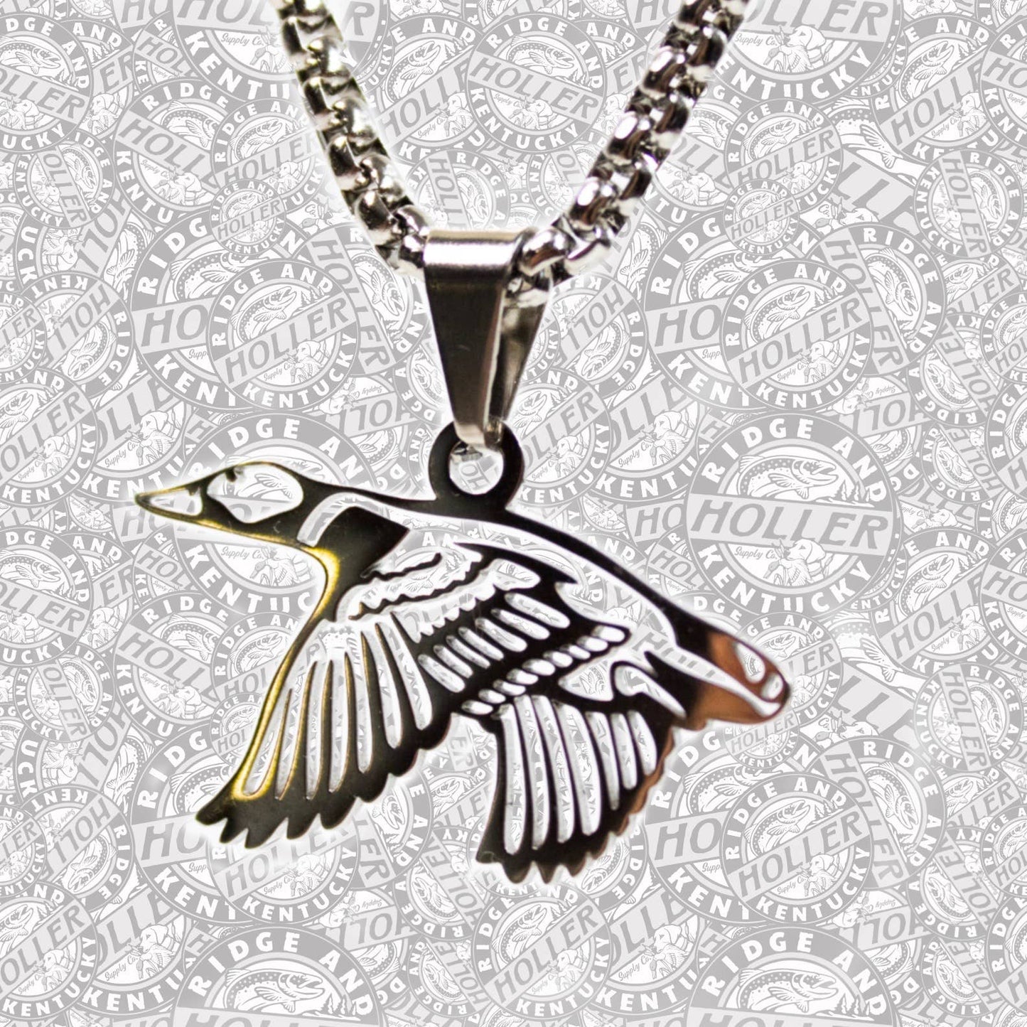 Landing duck- Stainless Steel Necklace and Pendant