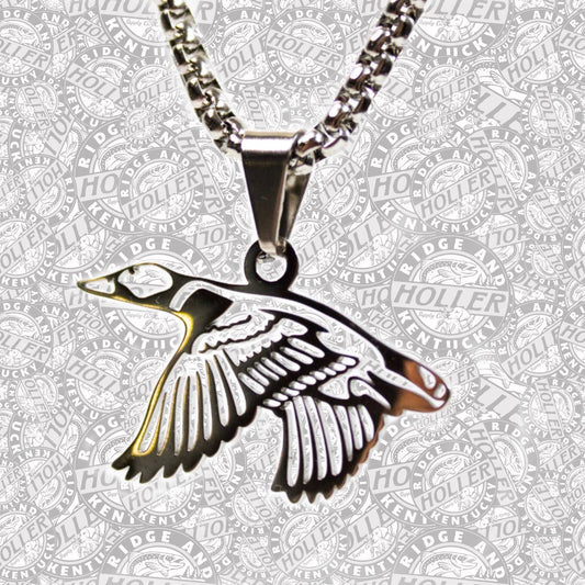 Landing duck- Stainless Steel Necklace and Pendant