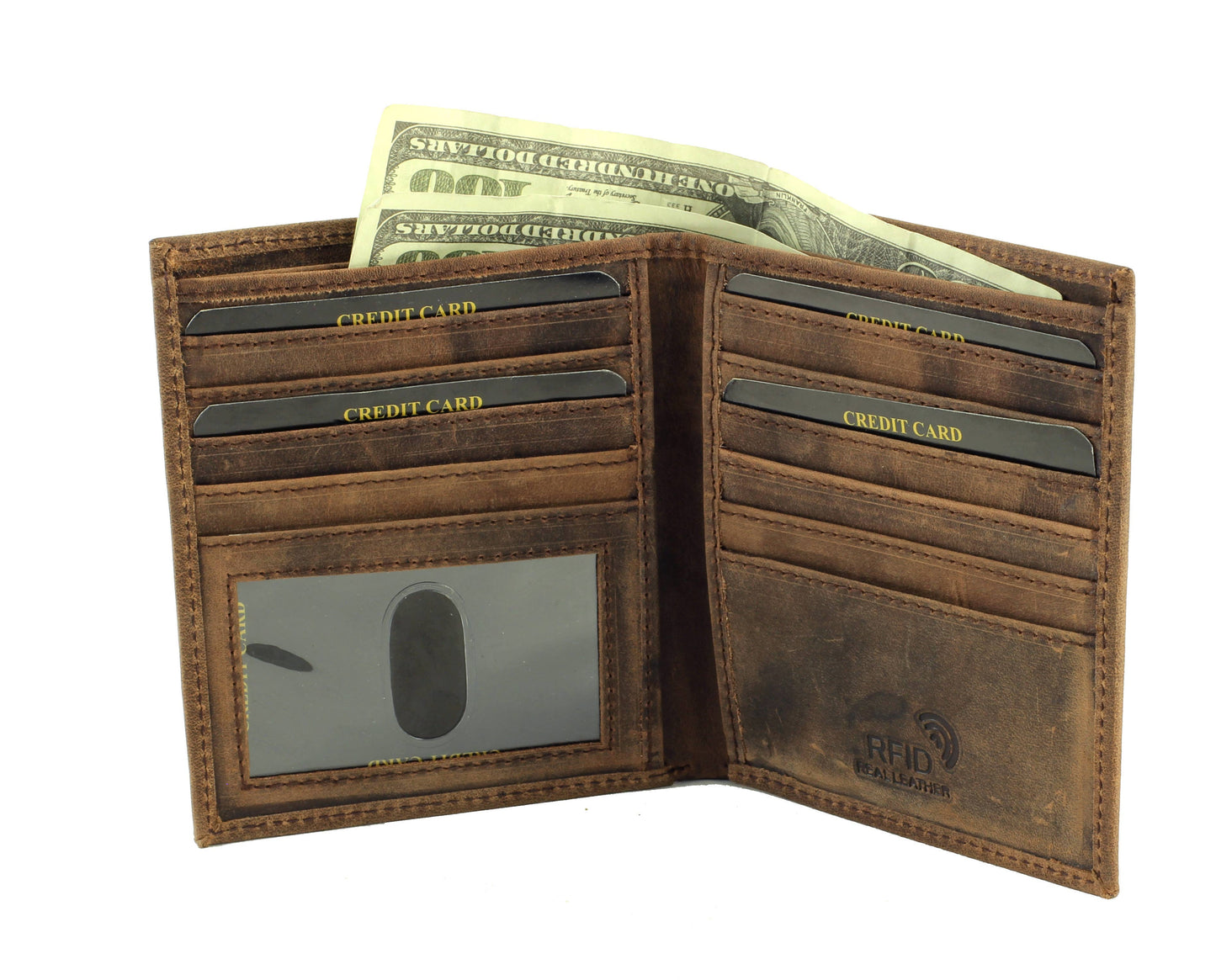 Leather Hipster Bi-fold Wallet