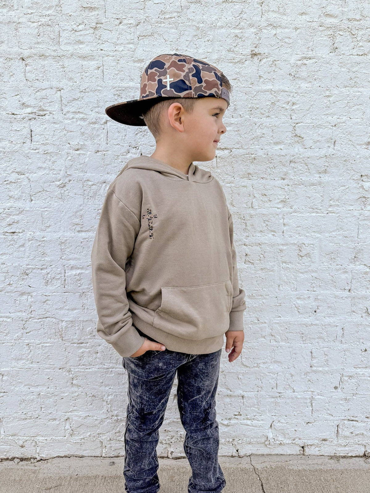 In the Lord's Army Tan Kids Hoodie