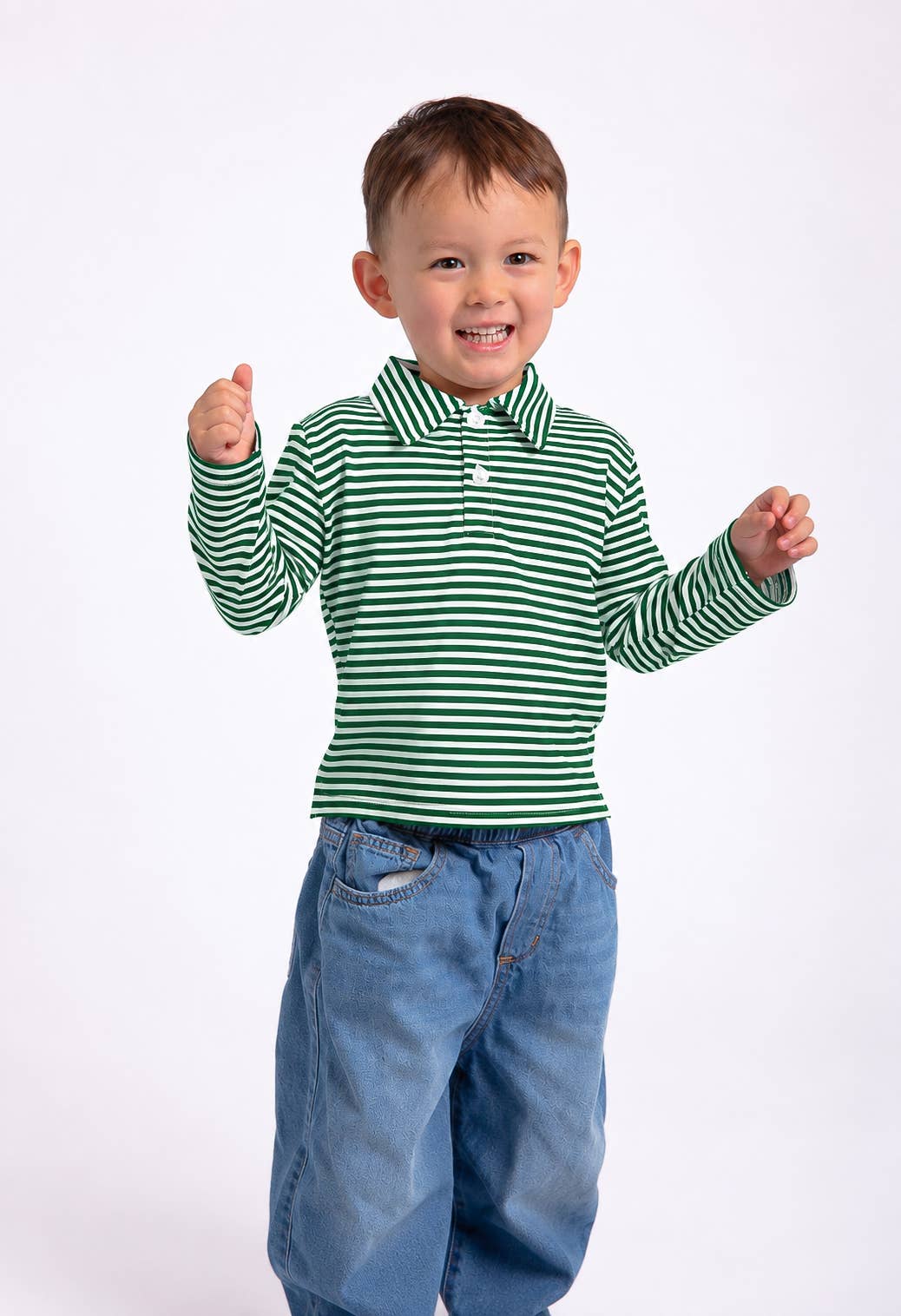 Stripes (Green) Polo Sweatshirt Shirt