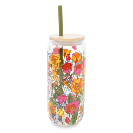 Glass Coffee Mug, Meadow Bouquet