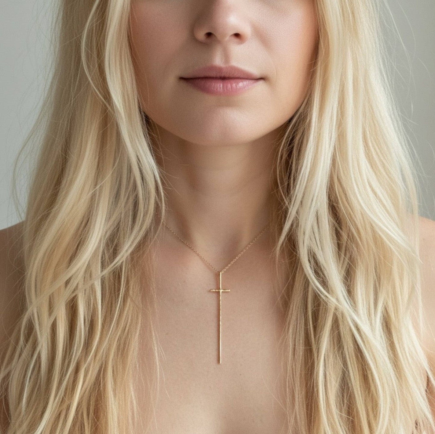 Vertical Cross Necklace